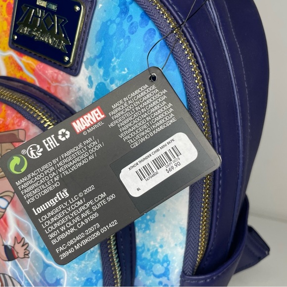Loungefly | NEW! Marvel Thor Love and Thunder Chibi Mighty Thor Mini Backpack - Picture 9 of 9
